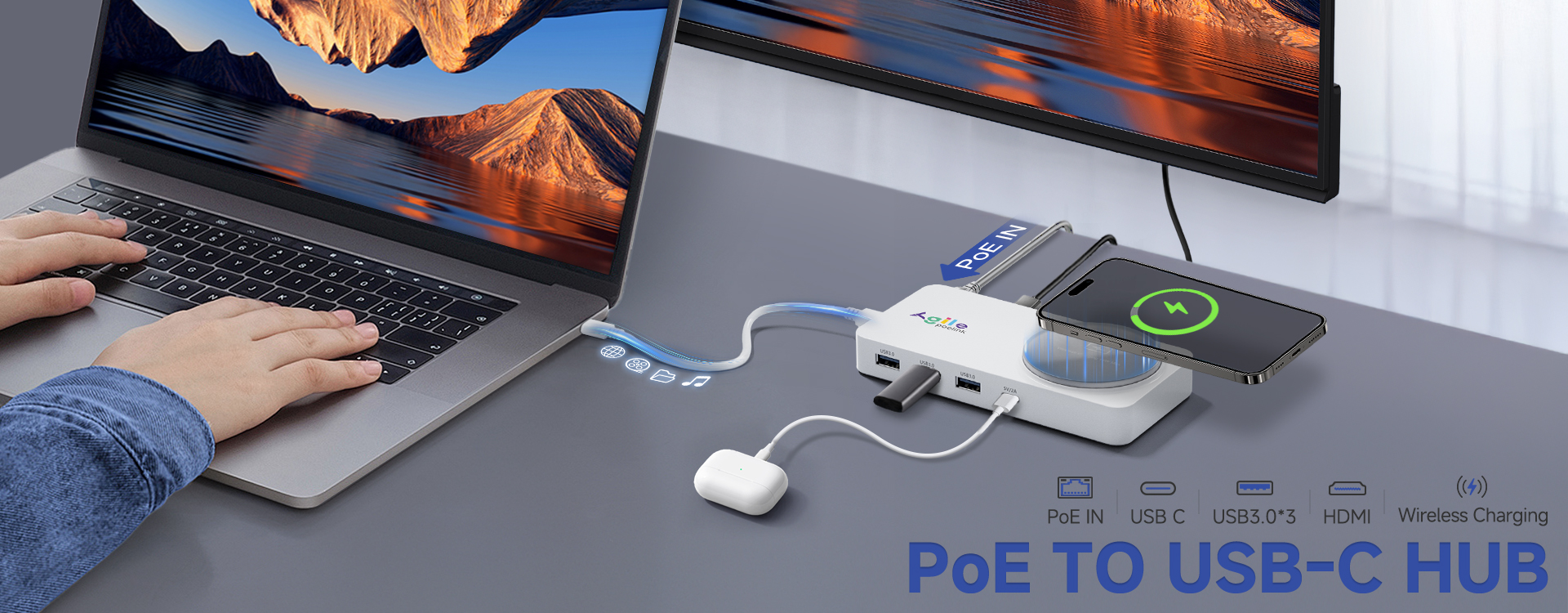 PROCET PoE TO USB-C HUB