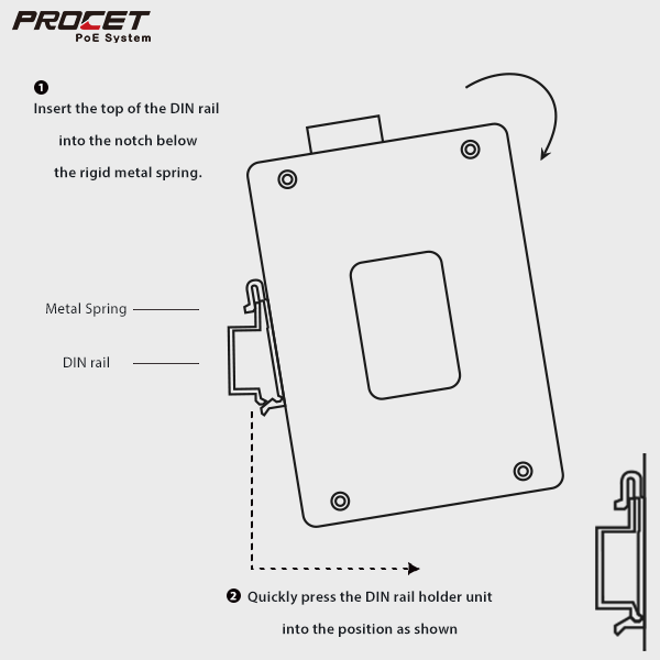 DIN Rail PoE Industrial Switch Installation