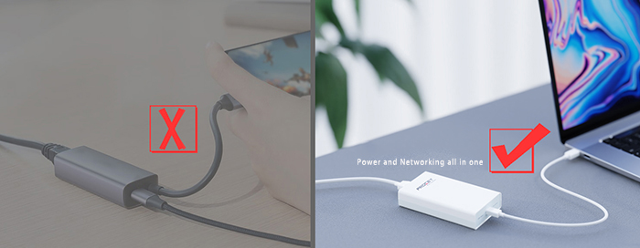 USB Type-C to PoE  Power and Networking all in one