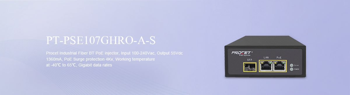 PT-PSE107GHRO-A-S 75W SFP PoE Converter