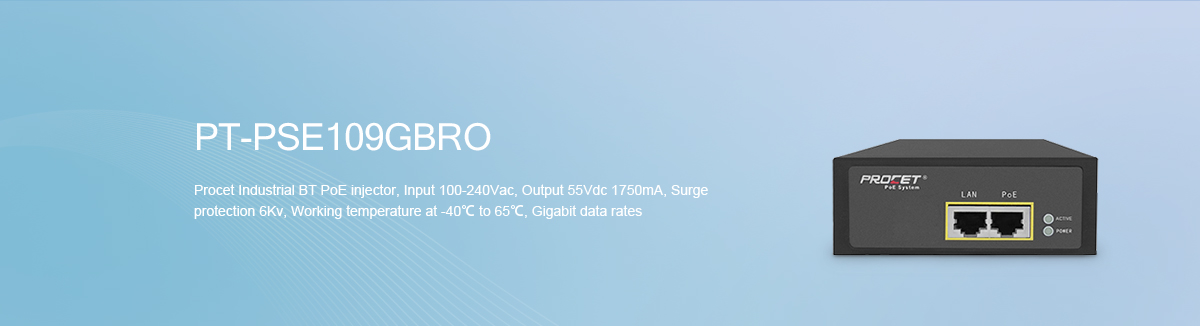 PT-PSE109GBRO 95W Gigabit Surge PoE Injector