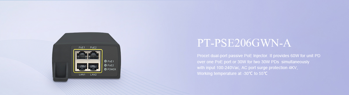 PT-PSE206GWN-A 60W PoE++ injector