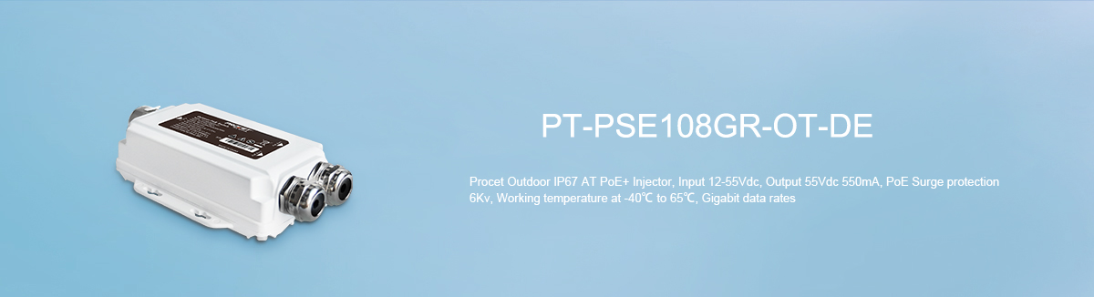 PT-PSE108GR-OT-DE Industrial IP67 PoE Adapter