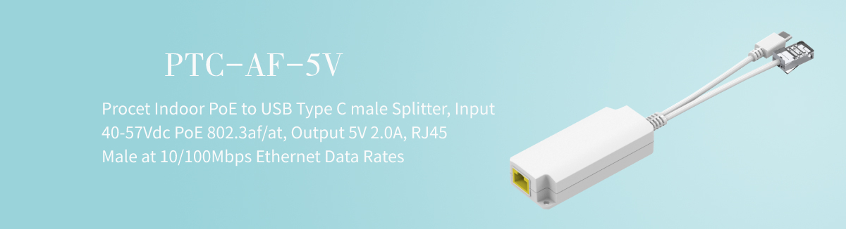 PTC-AF-5V PoE to USB-C Splitter