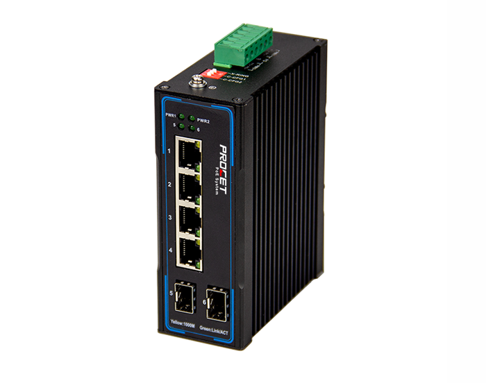 PT-PIS4P2S Industrial-grade Fiber PoE switch