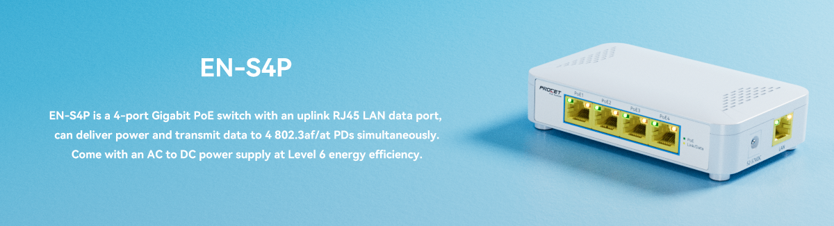 EN-S4P 4-Port Gigabit Unmanaged PoE Switch