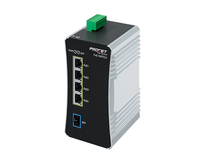 PT-PIS4PB1S-AC High Power 4-Port PoE++ Switch With SFP Fiber Uplink
