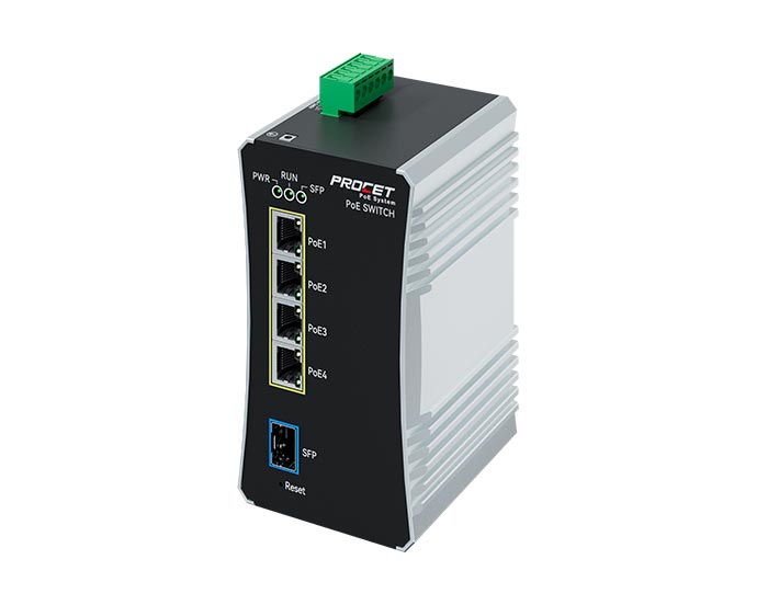 PT-PIS4PB1S-AC-M Managed 802.3bt 90W PoE Switch with SFP Fiber Uplink