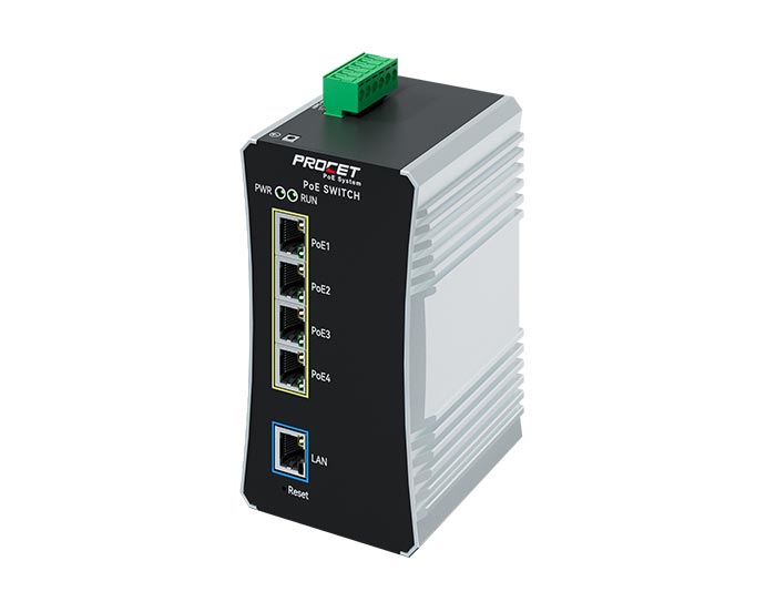PT-PIS4PB1T-AC-M Din Rail Managed 802.3bt PoE Switch 5-Port full Gigabit