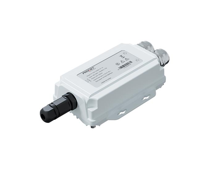 PT-PSE118GBR-OT-10 IP67 Waterproof 10G AC to 802.3bt PoE++ Injector for outdoor application