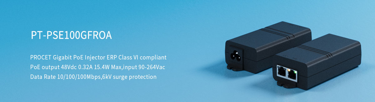 PoE Injector Gigabit 802.3AF -PT-PSE100GFROA