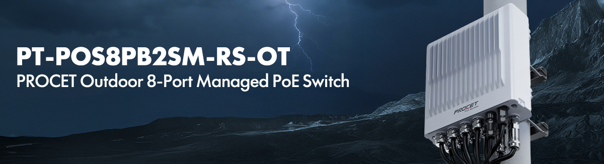 PT-POS8PB2SM-RS-OT Outdoor Waterproof 8-Port PoE Switch Easy Smart Managed