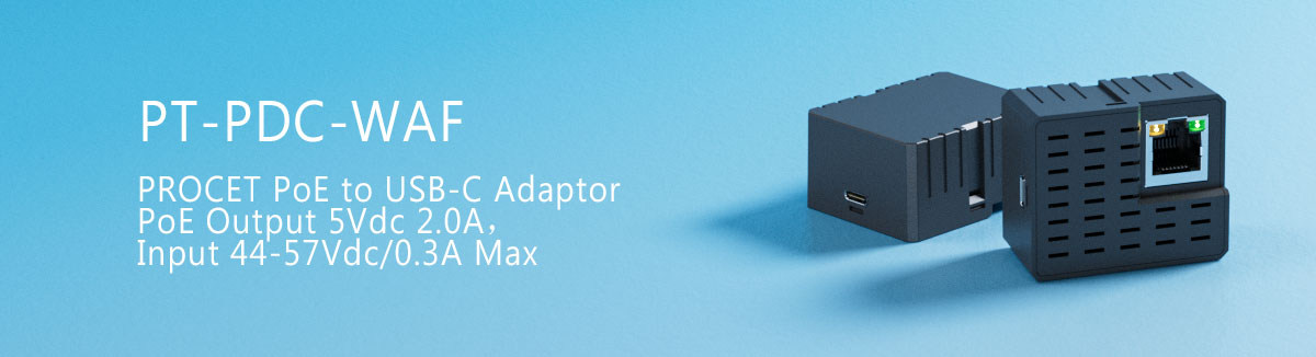 PT-PDC-WAF PoE to USB-C Adapter with Ethernet – Power & Data Combo