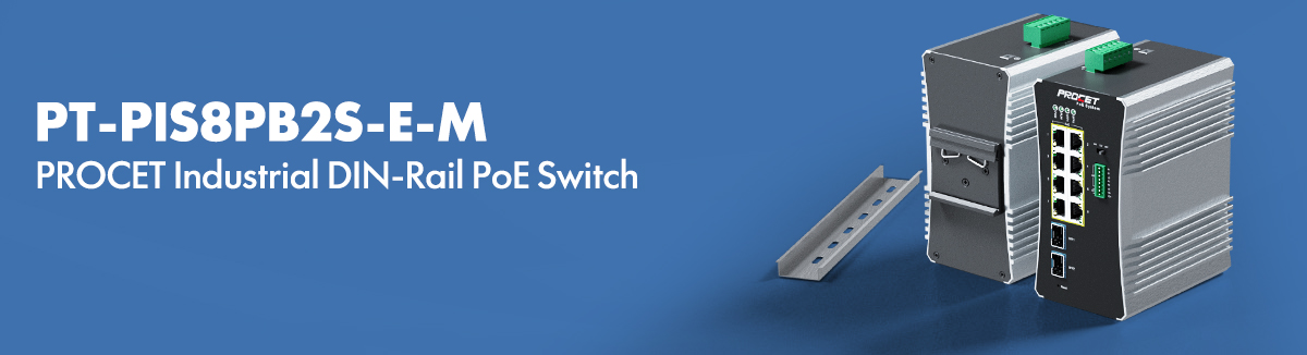 DIN-Rail PoE Switch PT-PIS8PB2S-E-M