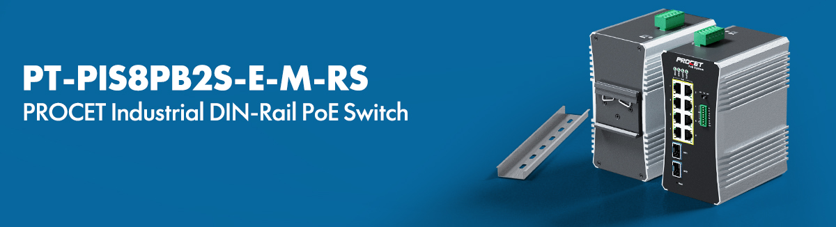 Industrial DIN-Rail PoE Switch PT-PIS8PB2S-E-M-RS